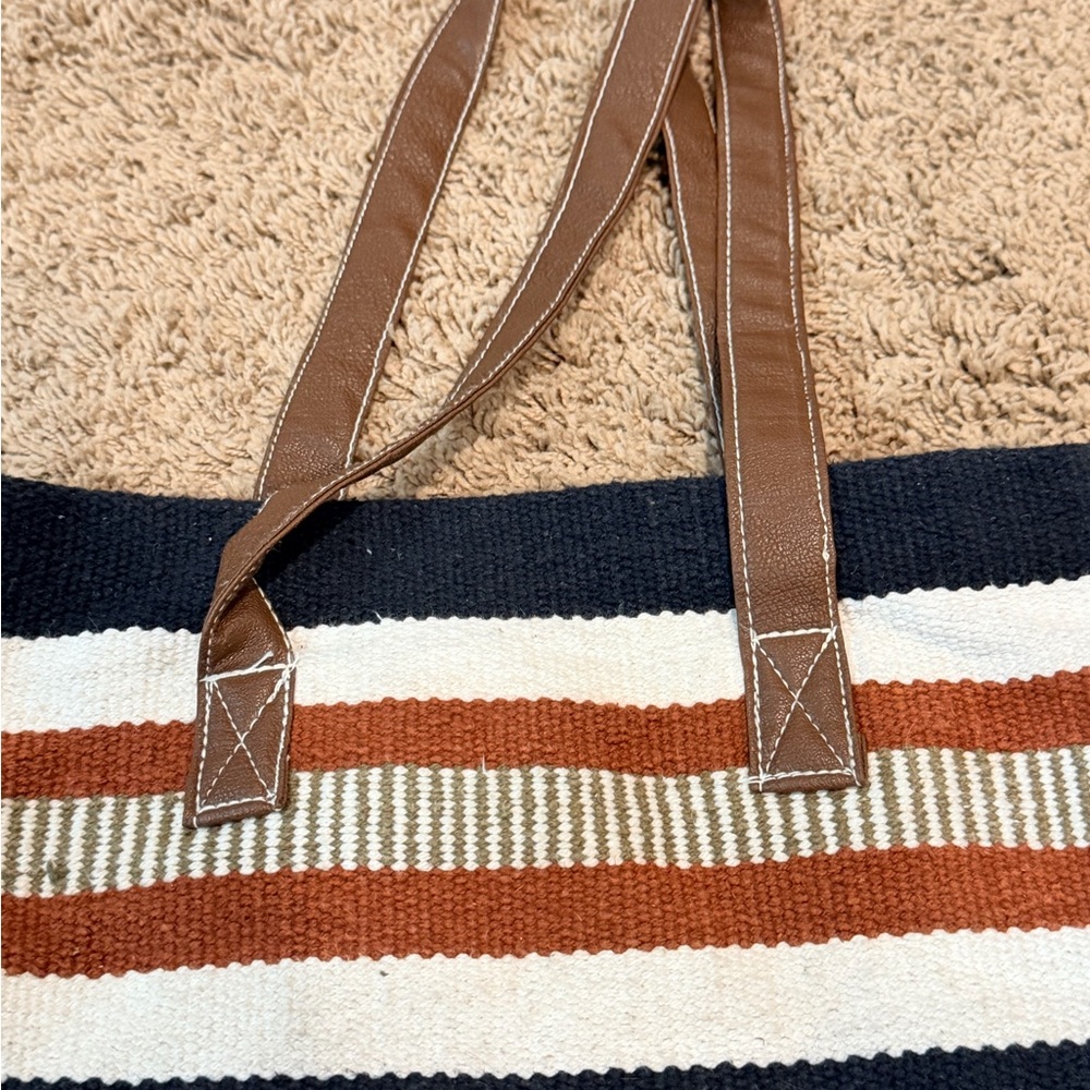 Southwestern Woven Tote Bag Boho Aztec Pattern Vintage - Picture 4 of 4